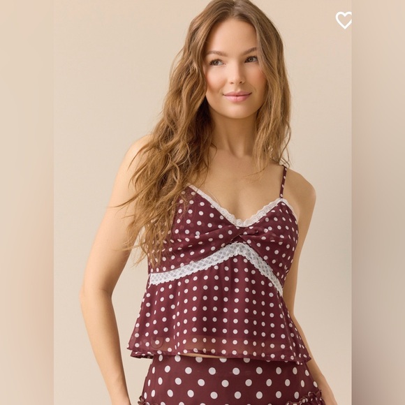 Altar'd State Tops - Altard State Katarina Empire Polka Dot Tank 🤎